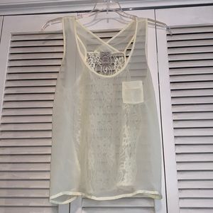 Sheer lace tank top